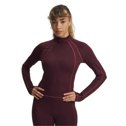 Front - Under Armour Womens/Ladies Textured ColdGear Half Zip Base Layer Top