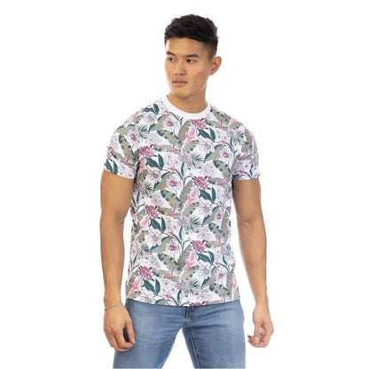 Front - Peter Werth Mens Leckonby Floral T-Shirt