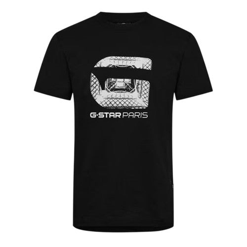 Front - G-Star Mens Paris Lettering Regular T-Shirt