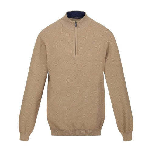 Front - Regatta Mens Keaton Zip Neck Long-Sleeved Sweater Top