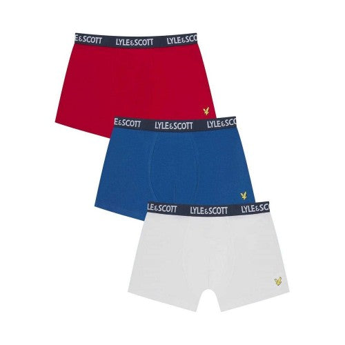 Front - Lyle & Scott Boys Cotton Blend Boxer Shorts