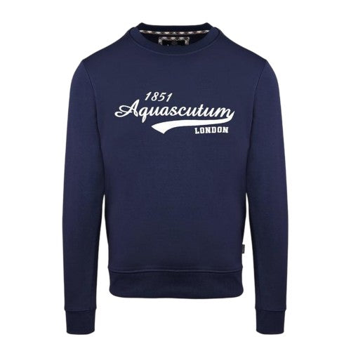 Front - Aquascutum Mens Lettering Crew Neck Sweatshirt