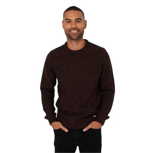 Front - Threadbare Mens Oldcastle Ribbed Crew Neck Long-Sleeved Sweater Top