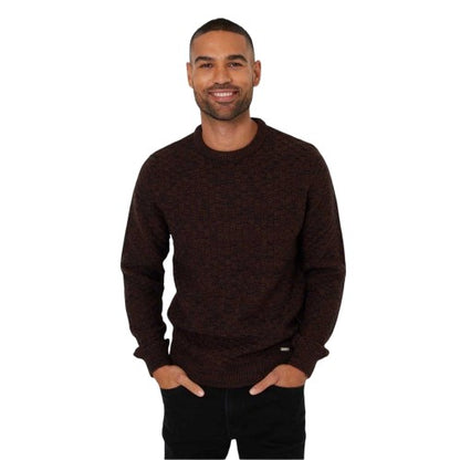 Front - Threadbare Mens Oldcastle Ribbed Crew Neck Long-Sleeved Sweater Top