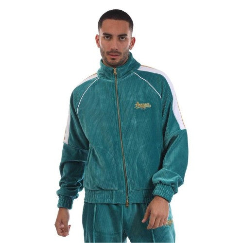 Front - Avirex Mens Kings Embroidered Corduroy Track Jacket