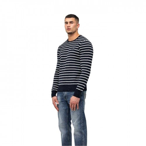 Front - Marshall Artist Mens Striped Rib Knit Sweater Top