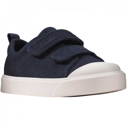 Front - Clarks Childrens/Kids Bright Canvas Trainers