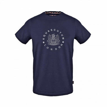 Front - Aquascutum Mens Circle Logo Regular T-Shirt