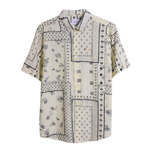 Front - Farah Mens Bandana Print Short-Sleeved Shirt