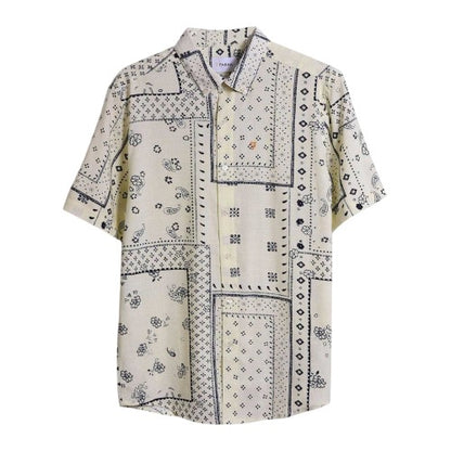 Front - Farah Mens Bandana Print Short-Sleeved Shirt