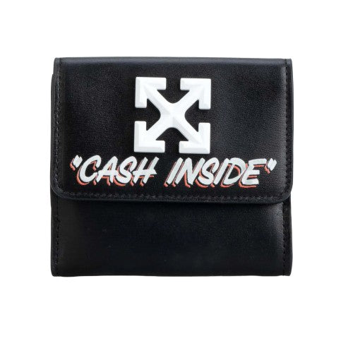 Front - Off White Cash Inside Jitney French Leather Wallet