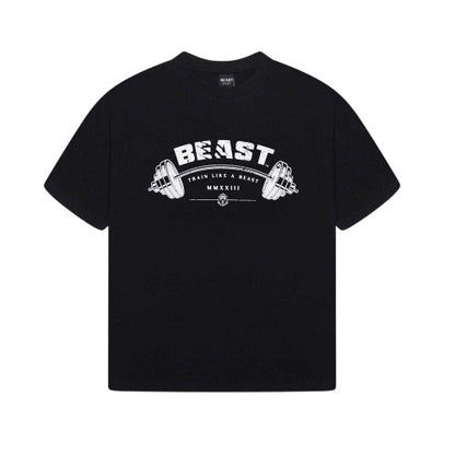 Front - BEAST Unisex Adult Barbell Relaxed Fit T-Shirt