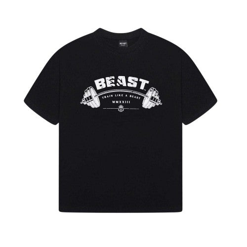 Front - BEAST Unisex Adult Barbell Relaxed Fit T-Shirt