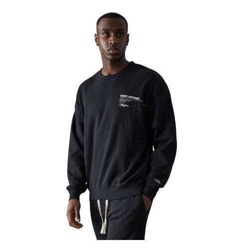 Front - Fiftyfive Mens Back Print Crew Neck Sweatshirt
