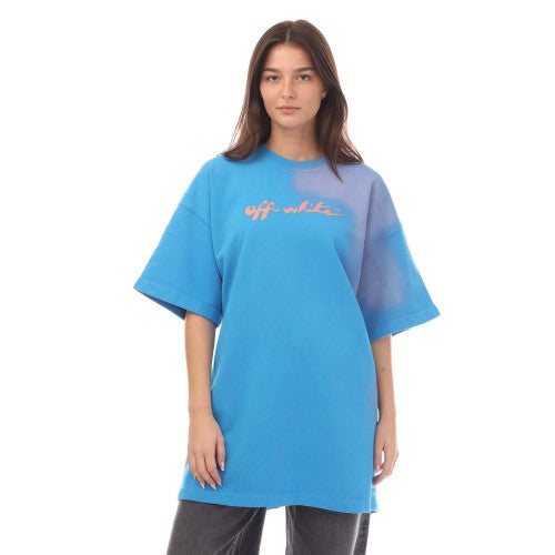 Front - Off White Womens/Ladies Painter Logo T-Shirt Dress