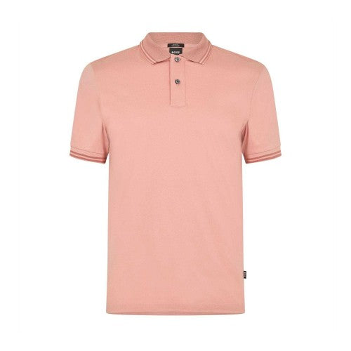 Front - Boss Mens Logo Cotton Short-Sleeved Polo Shirt