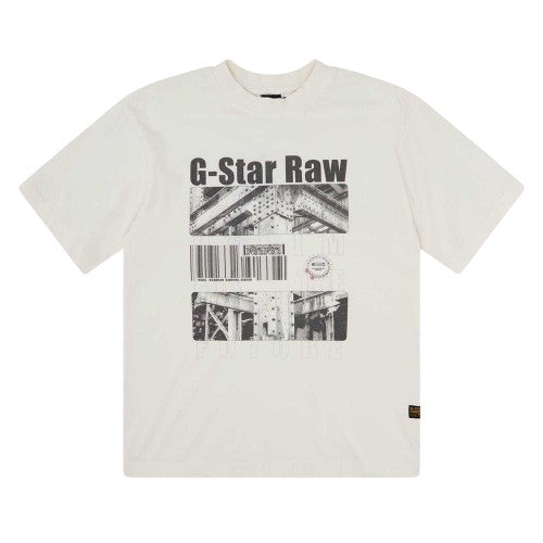 Front - G-Star Childrens/Kids Lettering Crew Neck Oversized T-Shirt