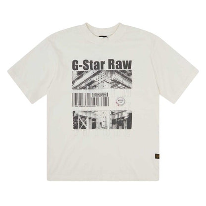 Front - G-Star Childrens/Kids Lettering Crew Neck Oversized T-Shirt