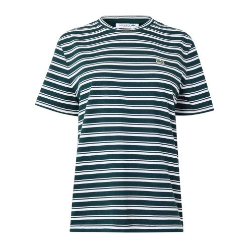 Front - Lacoste Womens/Ladies Striped Boxy T-Shirt