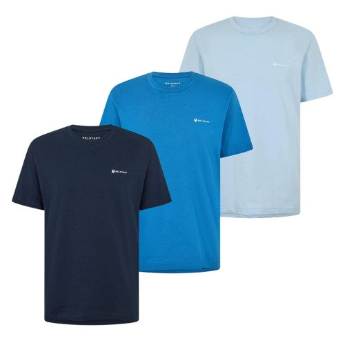 Front - Belstaff Mens Logo Cotton T-Shirt (Pack of 3)