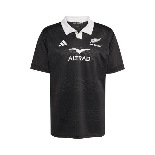 Front - Adidas Mens New Zealand Polyester Rugby Polo Shirt