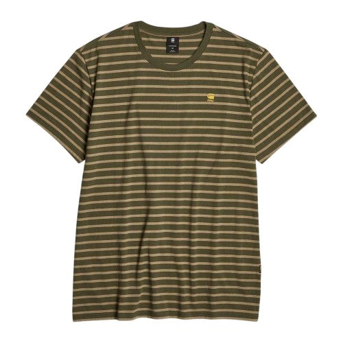 Front - G-Star Mens Striped Crew Neck Short-Sleeved T-Shirt