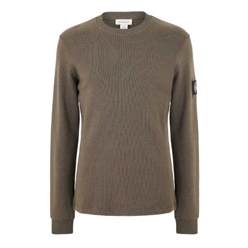 Front - Calvin Klein Mens Waffle Long-Sleeved Top