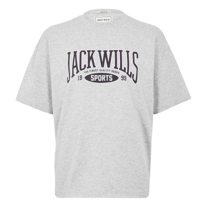 Front - Jack Wills Mens Team Jersey Crew Neck T-Shirt