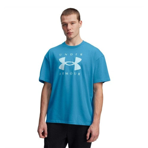 Front - Under Armour Mens Logo Heavyweight Loose T-Shirt