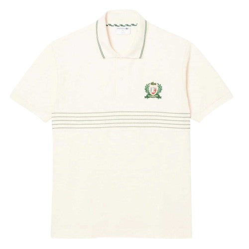 Front - Lacoste Mens Striped Regular Short-Sleeved Polo Shirt