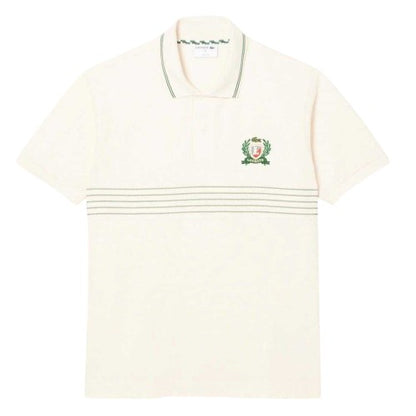Front - Lacoste Mens Striped Regular Short-Sleeved Polo Shirt
