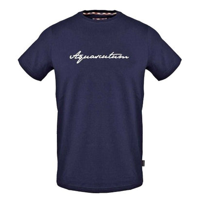 Front - Aquascutum Mens Printed Signature Crew Neck T-Shirt