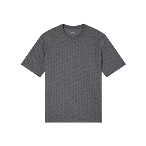 Front - Armani Exchange Mens Logo All-Over Print T-Shirt