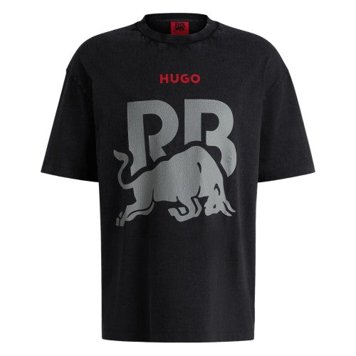 Front - Hugo Unisex Adult RB F1 Racing Graphic Print Oversized T-Shirt
