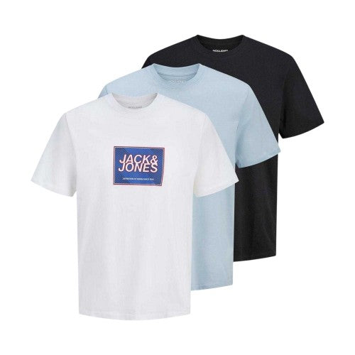 Front - Jack And Jones Childrens/Kids Logo T-Shirt (Pack of 3)