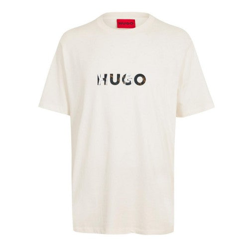Front - Hugo Mens Dumeo Animal Print Logo Cotton T-Shirt