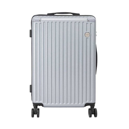 Front - Linea Ribbed Metal Travel Suitcase