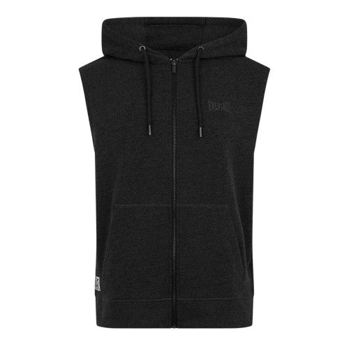 Front - Everlast Mens Box Logo Sleeveless Full Zip Hoodie