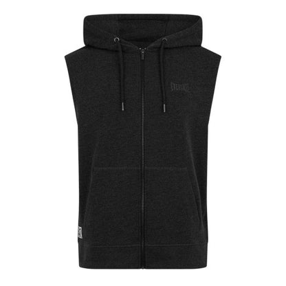 Front - Everlast Mens Box Logo Sleeveless Full Zip Hoodie