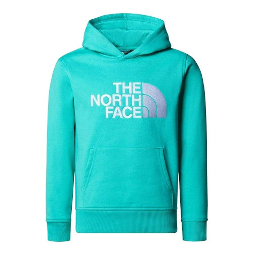 Front - The North Face Boys Drew Peak Cotton Fleece Lined Relaxed Fit Hoodie