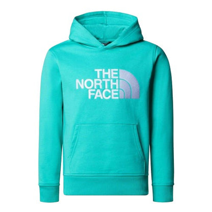 Front - The North Face Boys Drew Peak Cotton Fleece Lined Relaxed Fit Hoodie