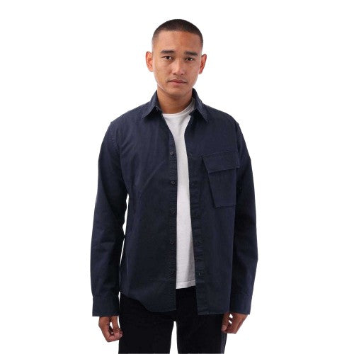Front - Belstaff Mens Cotton Point Collar Shirt