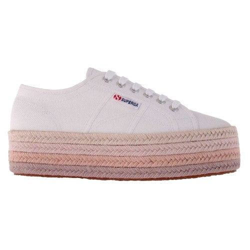 Front - Superga Womens/Ladies Cotton Canvas Platform Flatform Trainers