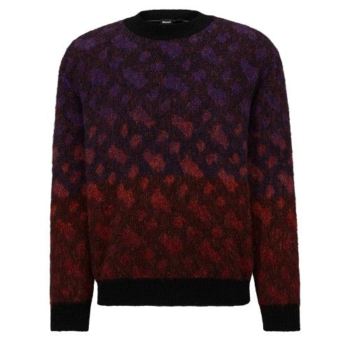 Front - Boss Mens Geometric Regular Jumper