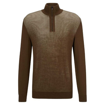 Front - Boss Mens Funnel Neck Regular Sweater Top