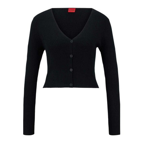 Front - Hugo Womens/Ladies Sanderin Rib Knit Cardigan