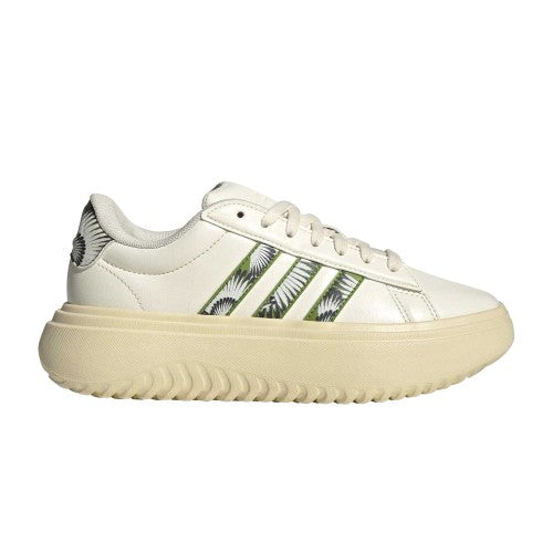 Front - Adidas Womens/Ladies Grand Court Foliage Platform Trainers