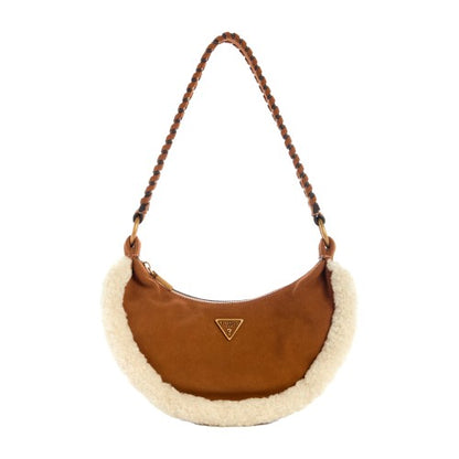 Front - Guess Womens/Ladies Amita Logo Leather Hobo Bag