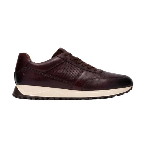 Front - Clarks Mens Radwell Tie Leather Flat Trainers