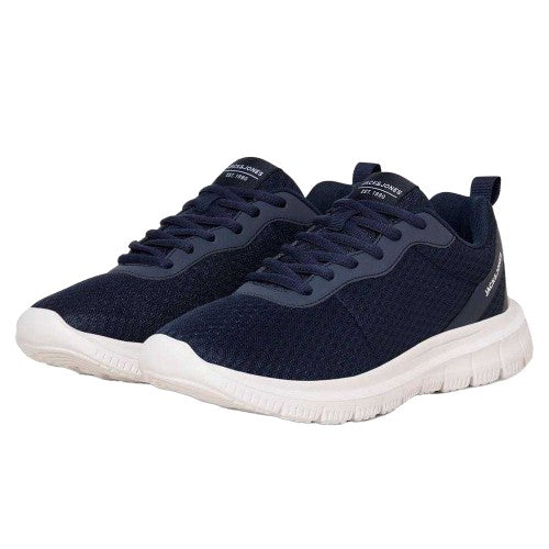 White - Side - Jack And Jones Mens Mesh Lace Up Trainers